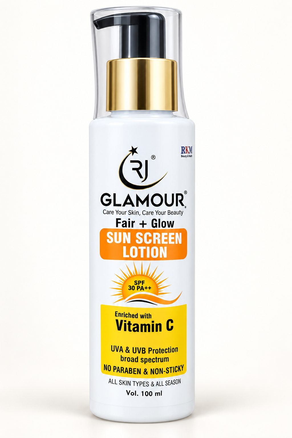 RJ Glamour Fair + Glow Sun Screen Lotion 100 ml